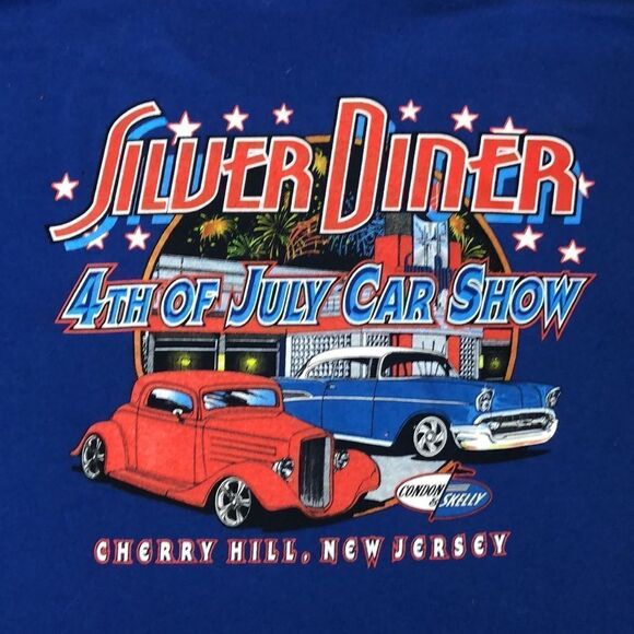 Vintage Silver Diner 4th of July Car Show T-Shirt | 2-Sided | L - Picture 6 of 6